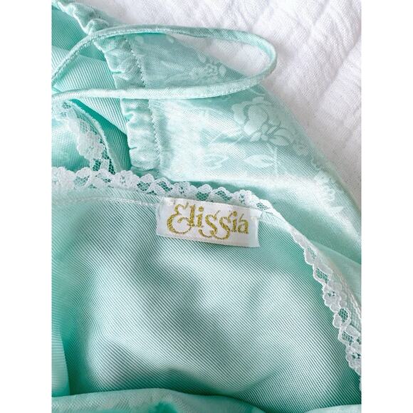 Vintage Elissa Size Medium High Leg Mint Teal Lace Lingerie Set - Picture 10 of 10